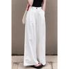Women's White Wide-Leg Denim Pants: Slimming Drape for Spring/Autumn, Pear-Shaped Fit, Loose, Thin Style, Casual Elegance.