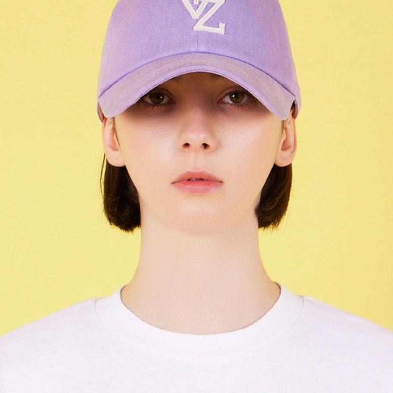 

VARZAR Monogram Applique Overfit Washed Ball Cap Violet FREE