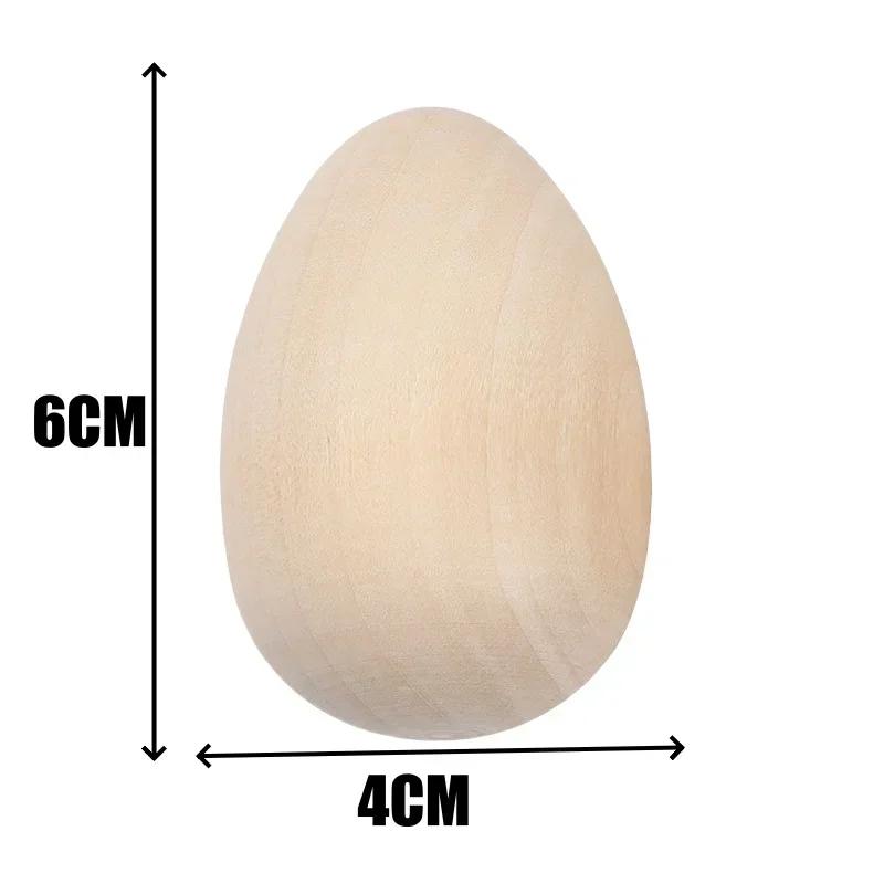 Wooden Simulated Egg Creative DIY Graffiti Painted Wooden Easter Eggs Realistic Easter Ornament For Holiday Home Decoration
