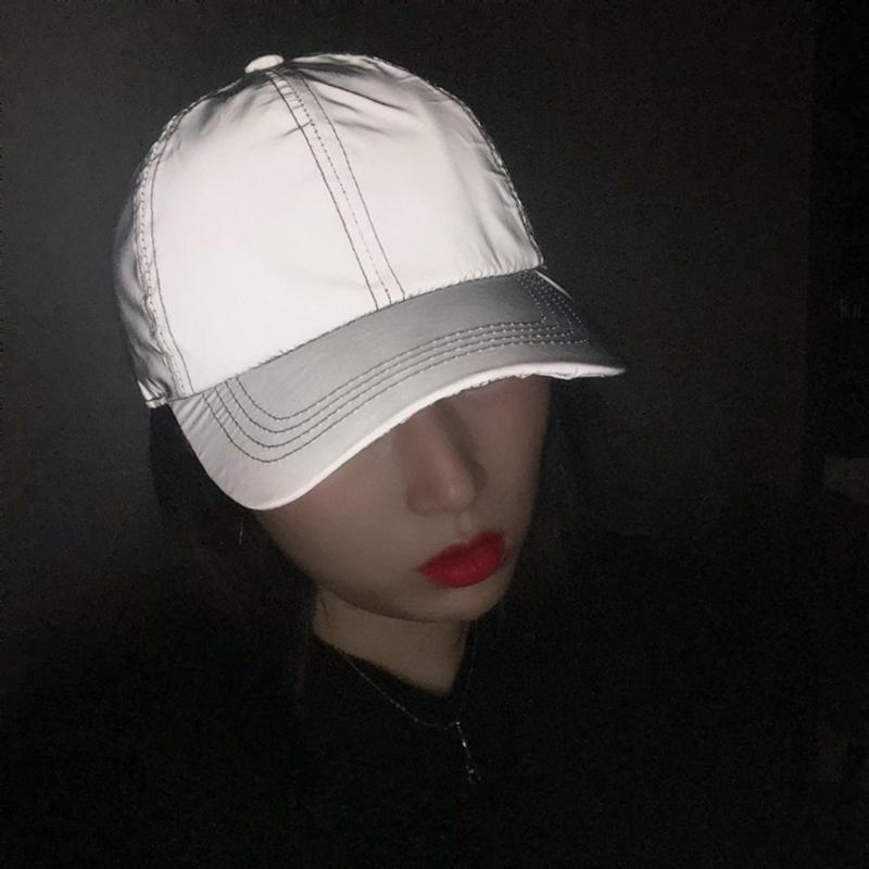 Reflective Silver Baseball Hat Outdoor Sports Hat Night Safety Cycling Hat for Outdoor Sports and Night Safety