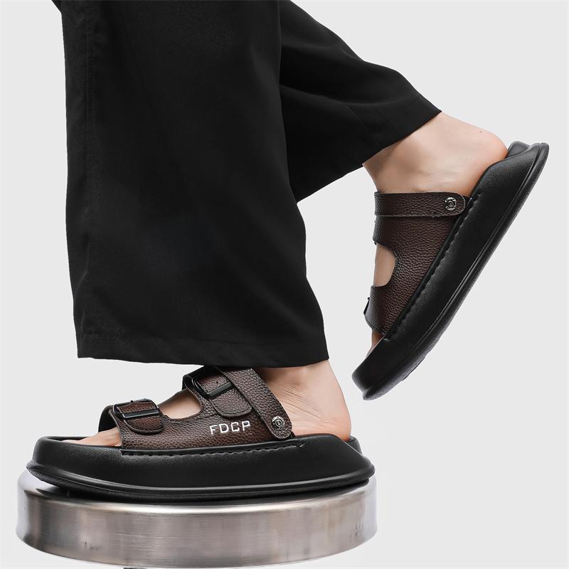 Fashion Comfortable Men's Sandals Breathable Walking Shoes  Lightweight  Outdoor Walking Half Drag Summer Casual Slip-on Beach Shoes