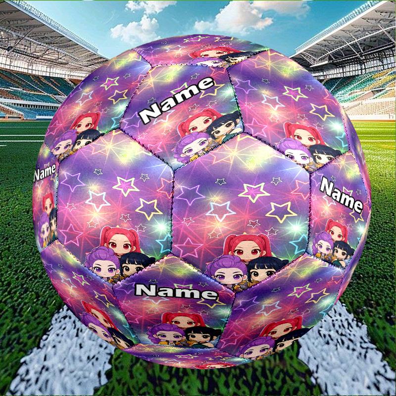Custom Name Personalized KPop Demon Hunters-A Print Size 5 Soccer Ball Training & Match Football, for Team, Kicking, Gift for Football Enthusiasts
