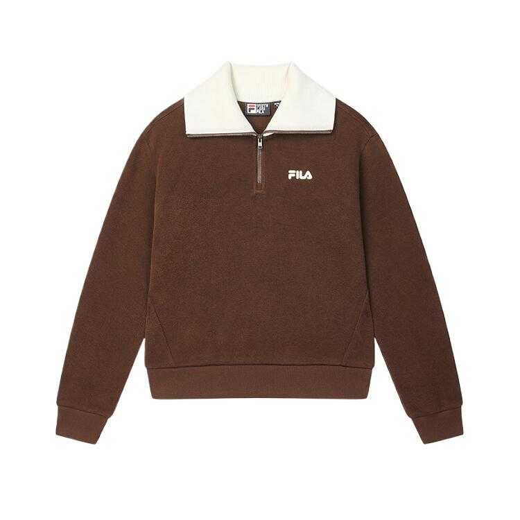 

New FILA MODERN HERITAGE Sweatshirt Women s Dark Rock Umber F11W518204F-BN 175/92A/XL