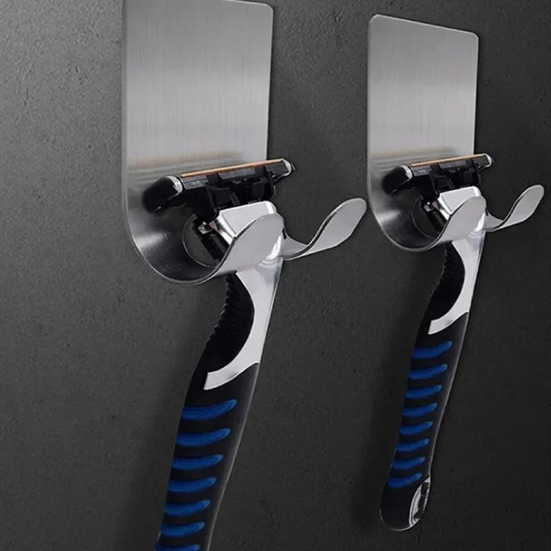 Bathroom Small Tools Razor Stand Wall Razor Holder Shower Blade Holder Man Shaver Holder Hook Hanger Shaving Shelf Accessories
