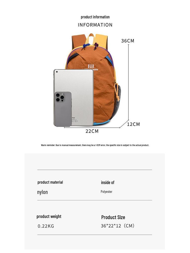 Lightweight Water-Repellent Colorblock Travel Backpack for Men and Women