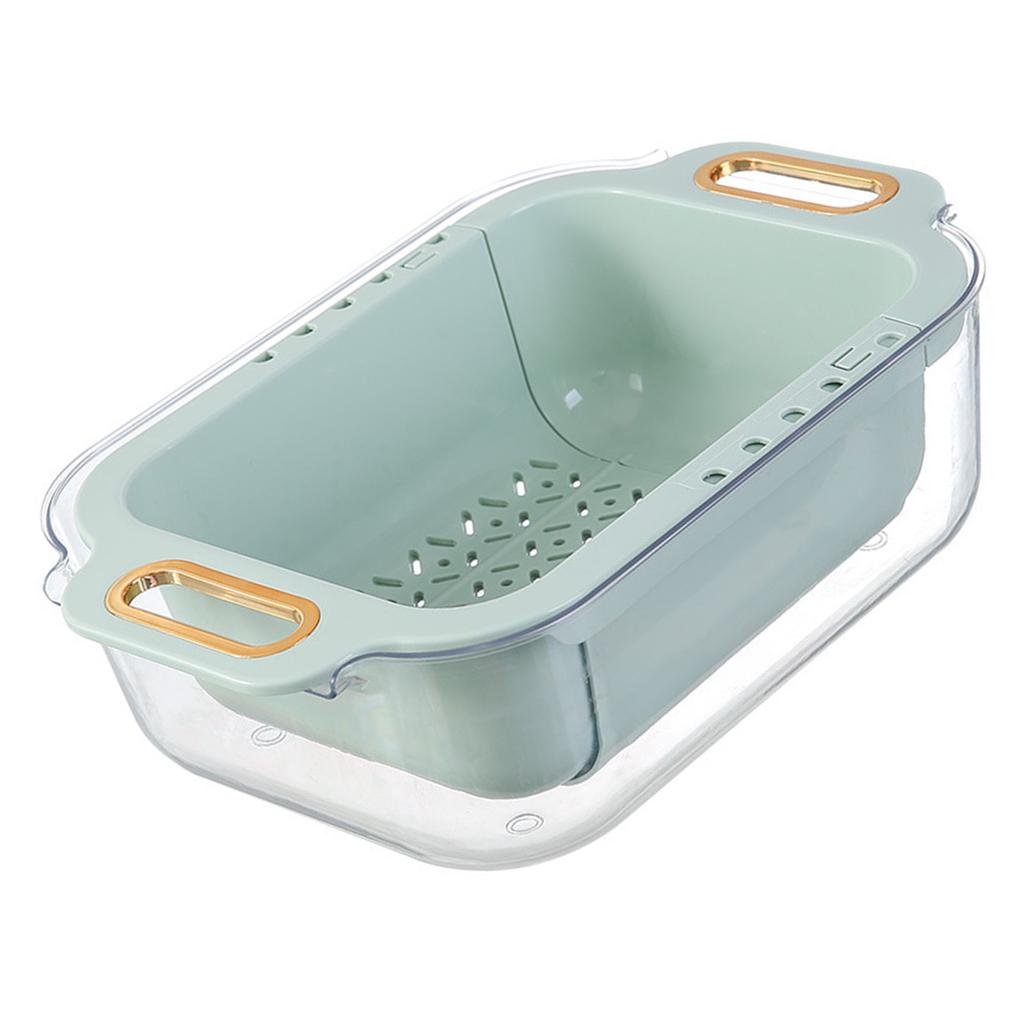 Extendable Over Sink Colander Double Layers Retractable Drainer Basket for Home Kitchen