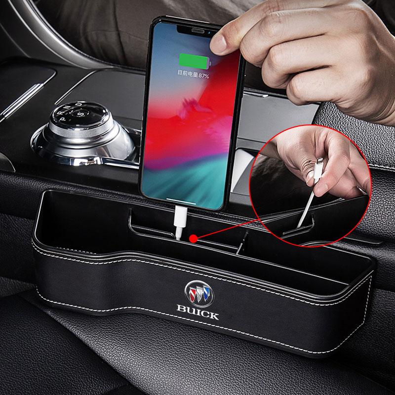 2Pcs Car Seat Organizer Seat Crevice Storage Box Multifunction Goods For Buick Verano Velite Lesabre Riviera Avenir GL6 GL8 Envision Excelle