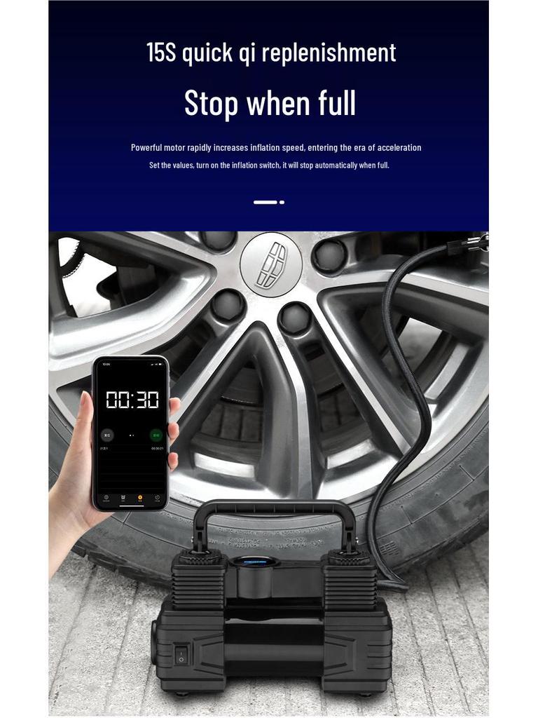 Wireless Smart Car Air Pump with Digital Display - 12V Portable Tire Inflator