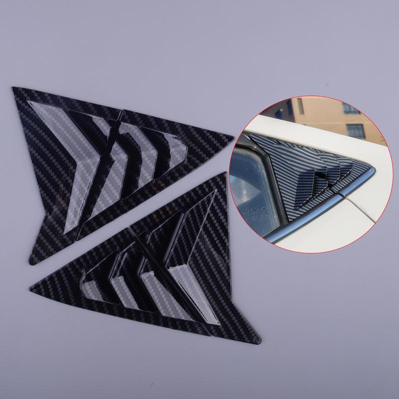 1 Pair Carbon Fiber Style ABS Car Rear Left & Right Side Vent Window Scoop Louver Cover Trim Fit for Hyundai Elantra 2011-2015