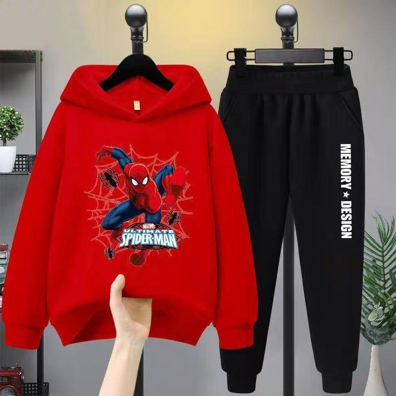 New Hoodie Two-piece Set Cartoon Anime Fashion Cool Boys Autumn Winter Loose Warm Comfortable Hooded Long Sleeved Set