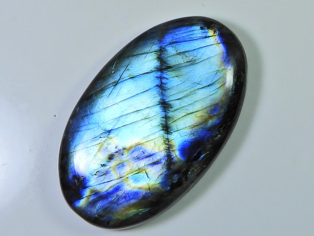 114Cts.Natural Labradorite Multi Fire Oval Cabochon Loose Gemstone 29X48X8MM SK-1145