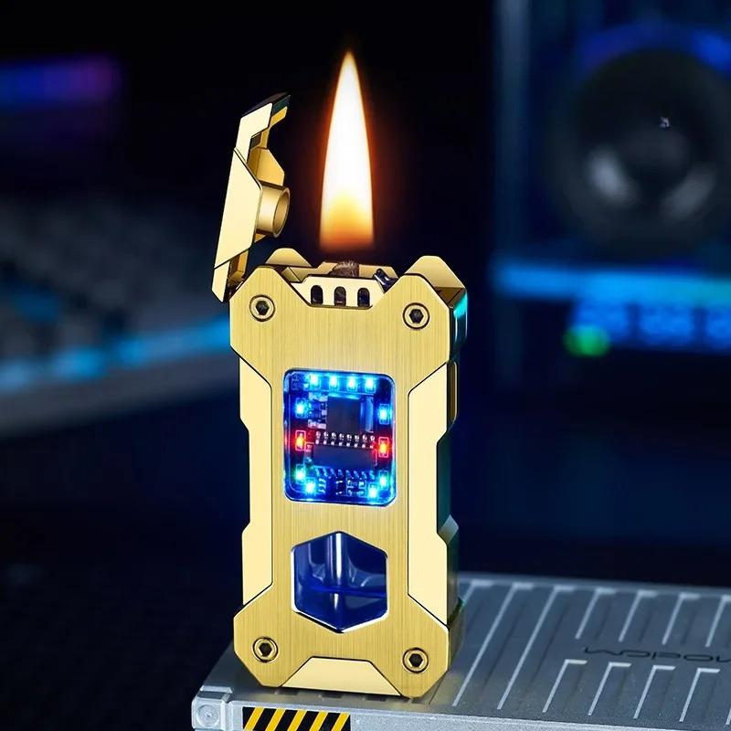 Gravity Sensing Point Oil Electric Dual-use Lighter Transparent High-end Gift Type-C Fast Charging