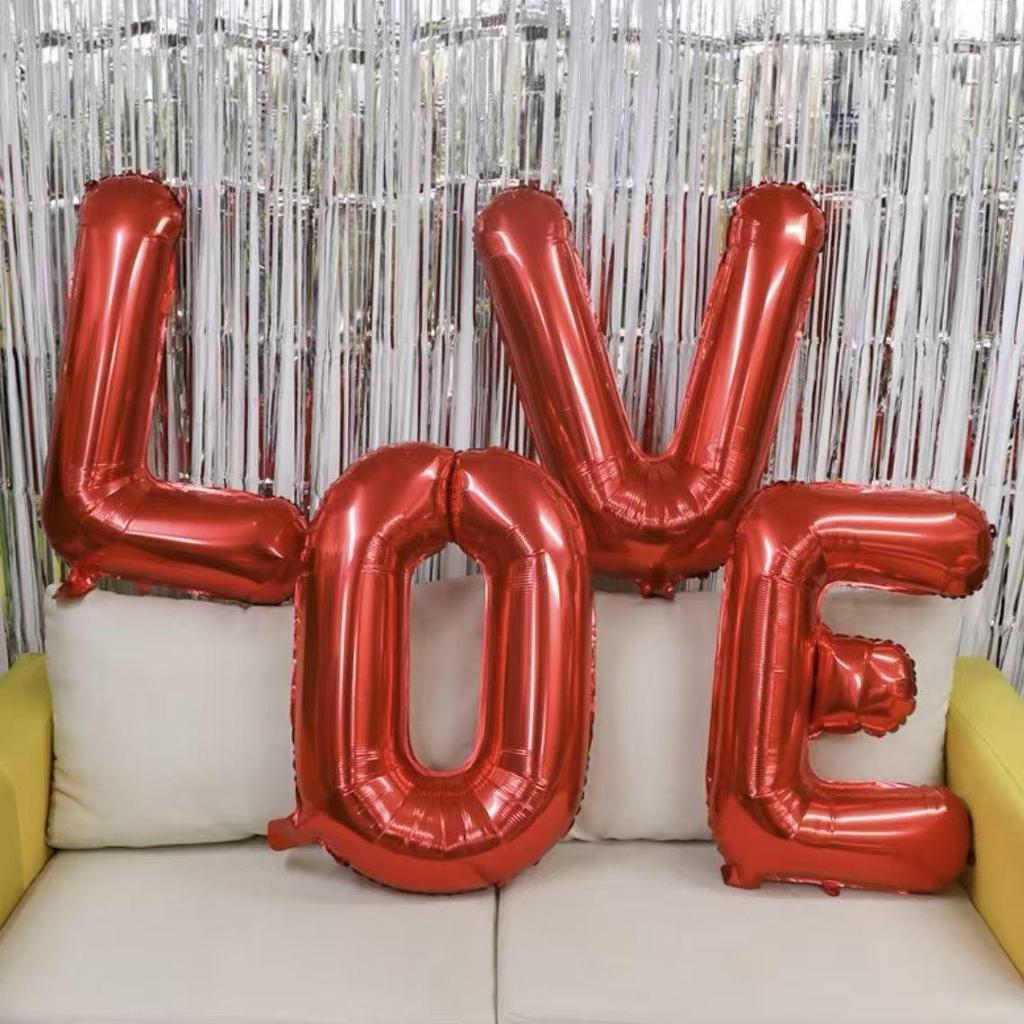 30-inch Romantic English Letter Balloons for Valentine's Day, Proposals, and Surprise Parties