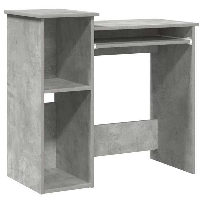 VidaXL Desk with Shelves Concrete Grey 84x40x78 Cm Engineered Wood, Computer Desk, Standing Desk, Desk with 860448