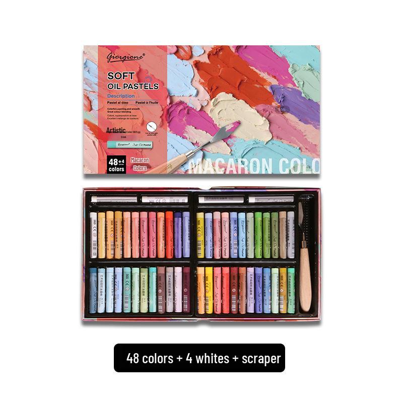 Giorgione Super Soft Oil Pastels Set - 48 Heavy Colors & 24 Macaron Shades