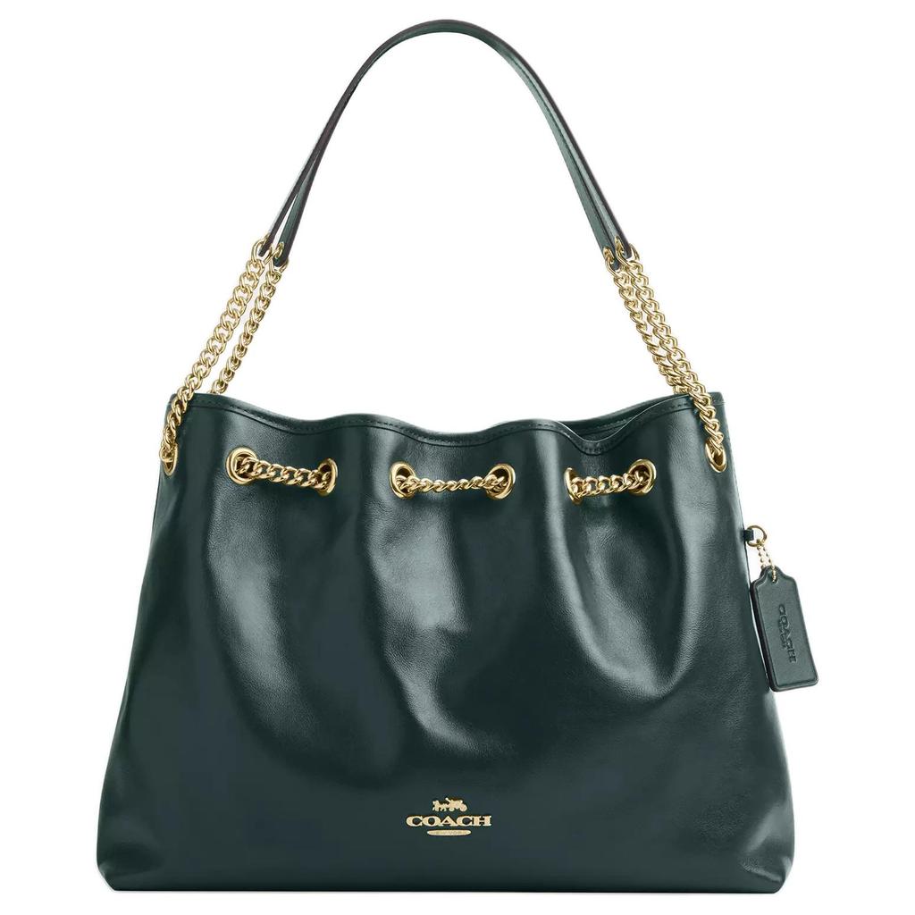 Coach Evelyn 34 Multifunctional Pocket Leather Shoulder Bag Large Women Bags Dark-Blue-Green CCZ79-IMCEH