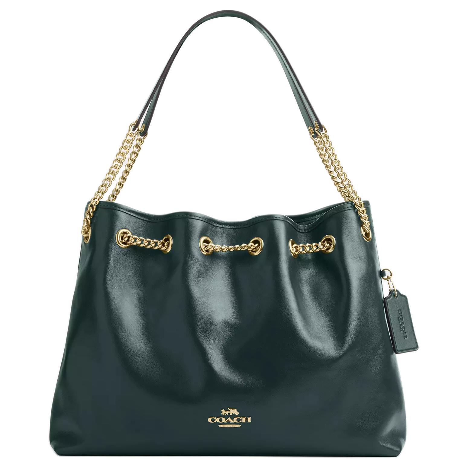 

Coach Evelyn 34 Multifunctional Pocket Leather Shoulder Bag Large Women bags Dark-Blue-Green CCZ79-IMCEH Basic Set (Bag+Dust Bag)