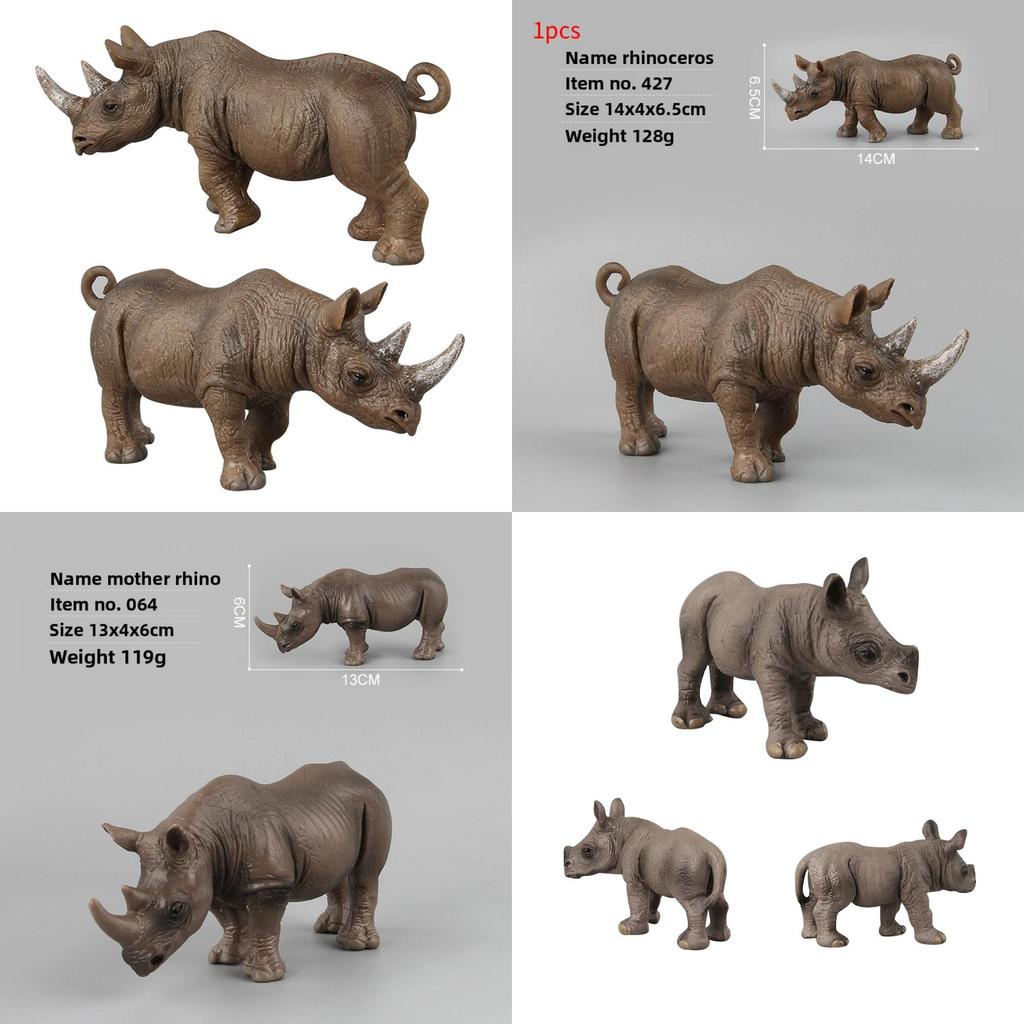 Wild African Rhino Model Collectible Toy For Educational Display And Kids Learning