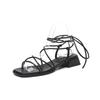 Strap Low Heel Sandals for Womens 2025 Summer New Roman Strap Toe Fashion Flat Shoes for Women's Designer Sandals Ladies Shoes