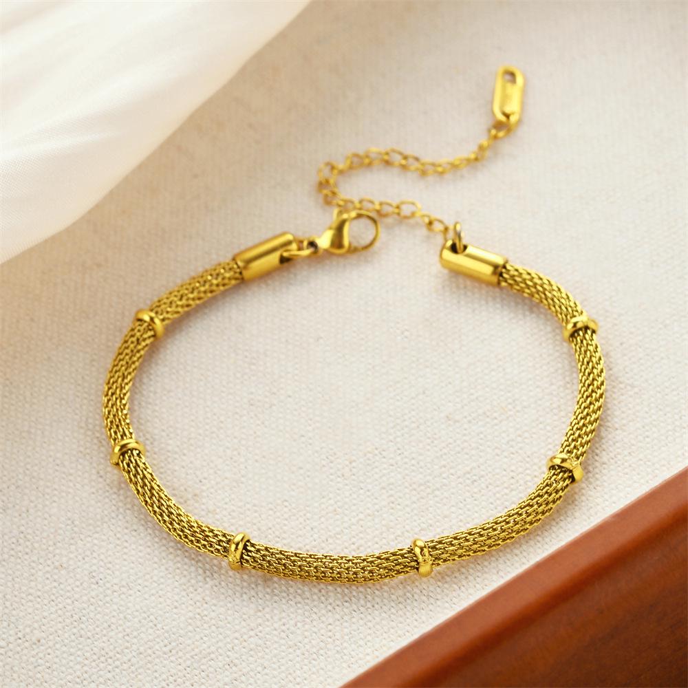 Korean Titanium Steel Four-Leaf Clover Bracelet - Women's Fashion, Versatile & Non-Fading Jewelry