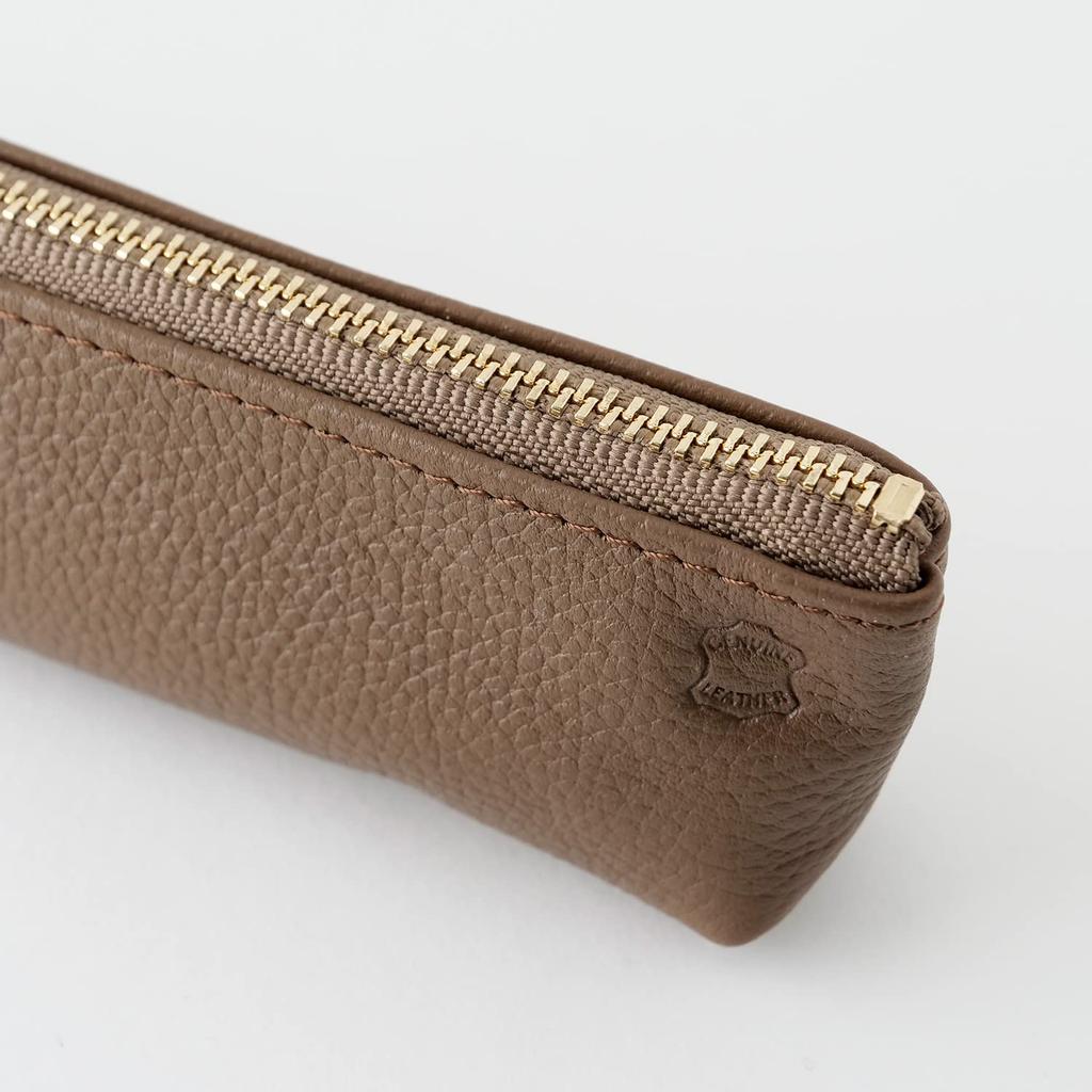 OSL Leather Pencil Case Taupe [Slip-On] OSL-1801 Slip-On