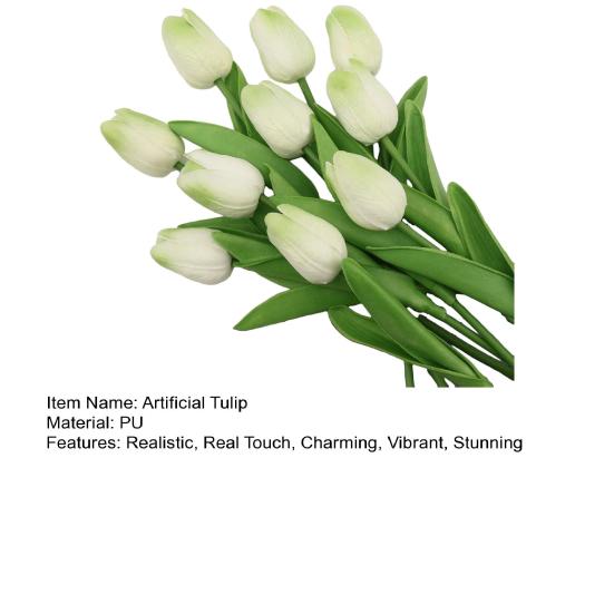 6 Pcs Artificial Tulip Flowers Real Touch Faux PU Tulip Bouquet Fake Flower Arrangement for Home Room Office Party Wedding Decoration
