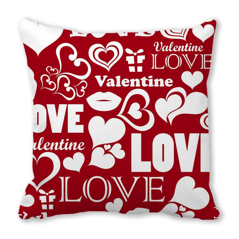 Home Decor Valentine Love Phrases Cushion Cover Decor Pattern Cushion Cover Suitable for Sofa Bedroom Car Pillow Cover