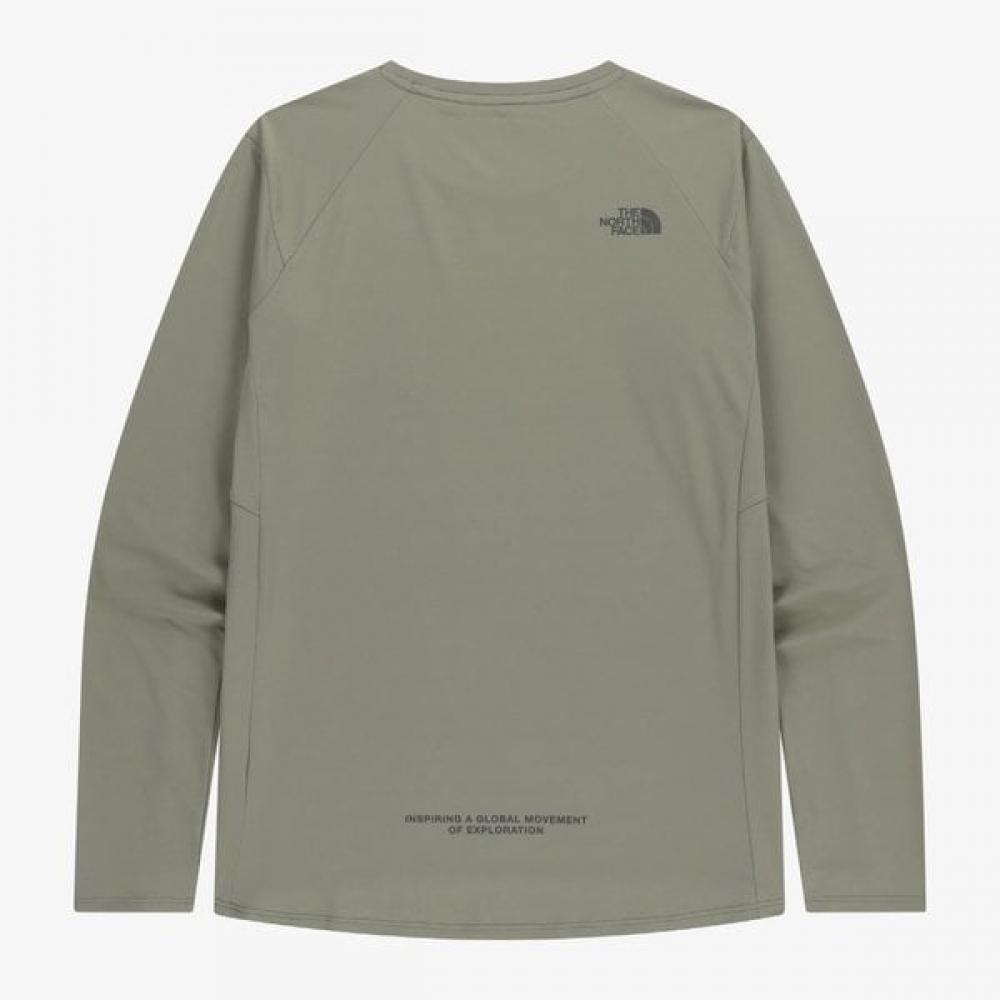 The North Face Nt7tr55l White Label Step Up Long Sleeve Round Tee Light Khaki