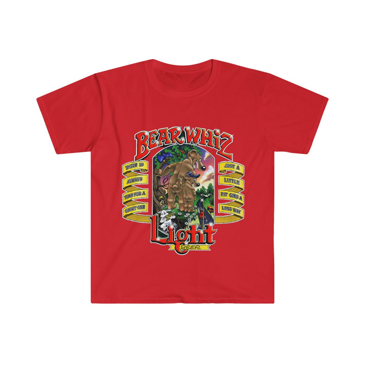 Soft Cotton T-Shirt Mens Womens Tees Top. Bear Whiz Light Beer. S