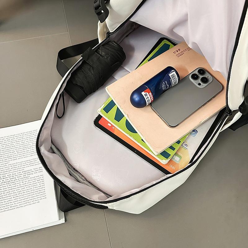 New High-value Solid Color Backpack, Couple Casual Simple and Lightweight Travel Large-capacity Backpack