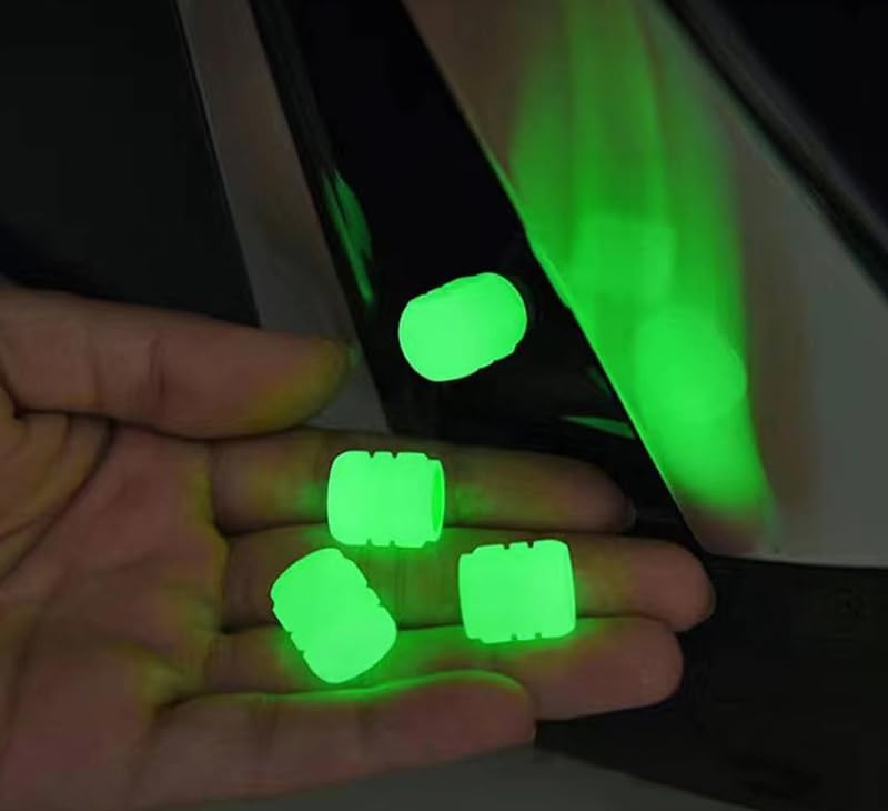 Plus Nao Tire Valve Cap, Glow In the Dark, Glow In the Same Color,
