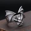 Vintage Simple Bat Ring Stainless Steel Punk Animal Ring For Men Women Biker Unique Amulet Jewelry Gifts Dropshipping