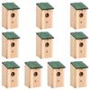 Day and Night - Day and Night Bird House 10 Units Solid Fir Wood 12x12x22cm