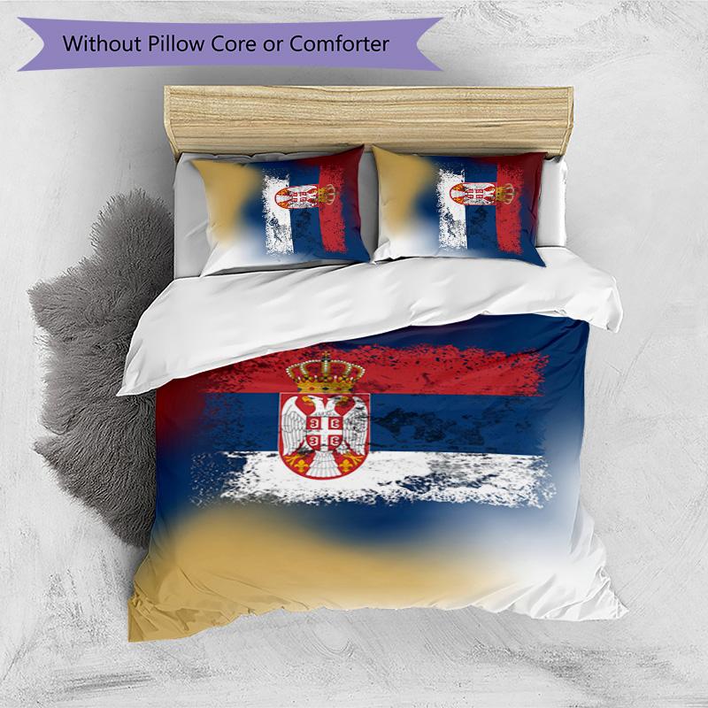 Serbia Printed Bedding 3 Piece Set Cozy Breathable Bed Cover Set as Housewarming Holiday Gift