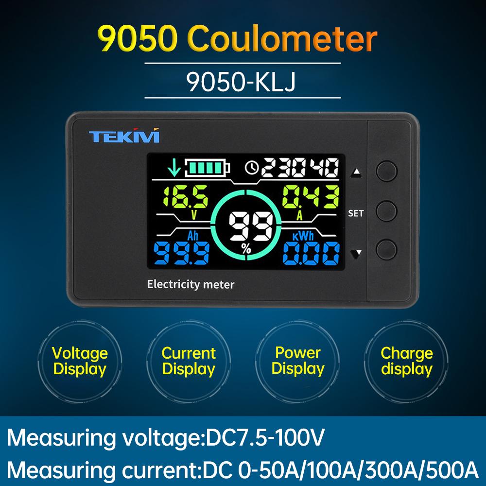 DC 7.5~100V Voltage Ammeter Power Meter Power Indicator Vehicle Lithium Iron Phosphate Bidirectional Detection Coulomb Meter