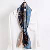 Hijab Real Long Silk Women Print Elegant Neck Scarves Hair Head Ribbon Tie Bag Handle Decoration Foulard Collar Kerchief