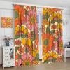 Retro 70S Floral Curta Hippie Spring Groovy Flower Power Flower Boho Print Suitable For Home Bedroom Window Drapes Abstract