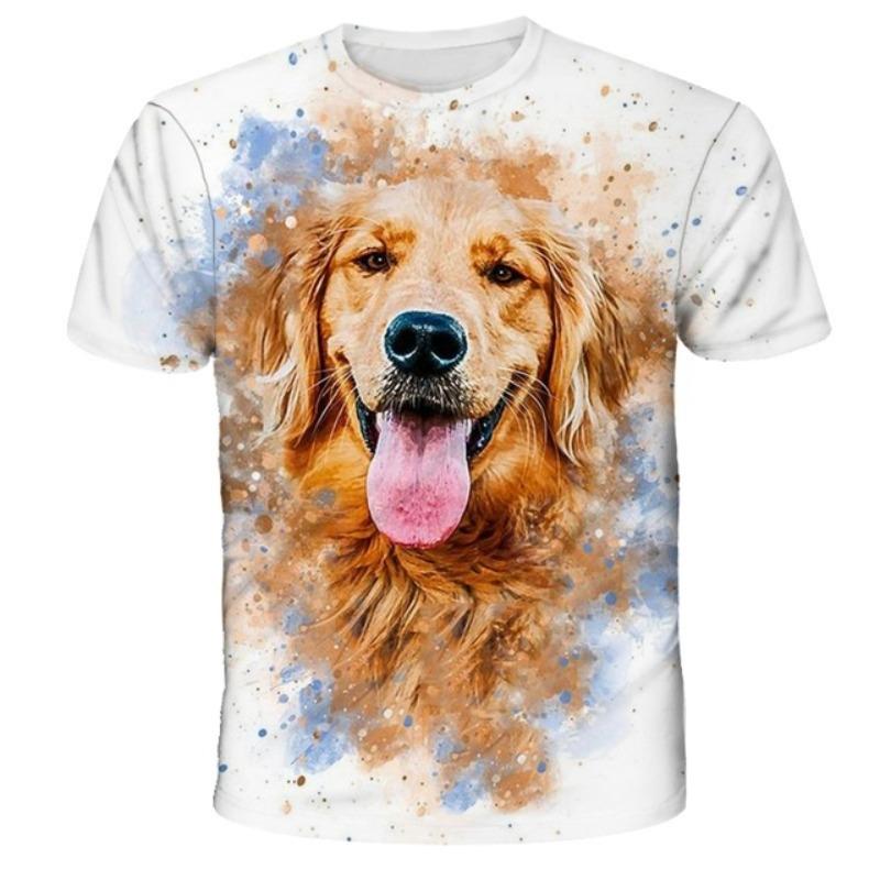 Men/Women Cute Puppy Face Tee Funny Pet T-shirt Men's Squirrel T Shirt 3D Print Shirt Animal Graphic Tees Lovely Pattern Tops