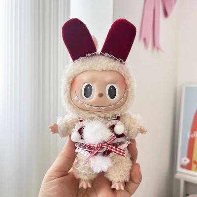 Ropa Sexy para Muñecas Ídolo Labubu de 17 cm, Ropa de Felpa para Muñecas, Accesorios Kawaii, Corea Kpop Exo Sudadera con Capucha, Ropa, Conjunto, Sin Muñeca
