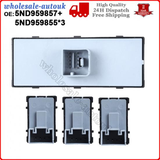 4Pcs Set Chrome Window Switch Control For 4 Door For VW Passat Golf MK5 6 Jetta