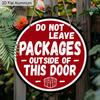 2D Flat 1pc Metro Warning Aluminium Decoration Aluminium Plaque, "DO NOT LEAVE PACKAGES Outside This Door" Lettering Sign, Apartment Entry Decor