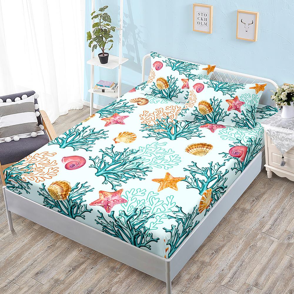 Three-Piece Mattress, Sea Turtle Blue Underwater World Mattress, Mattress Protective Cover