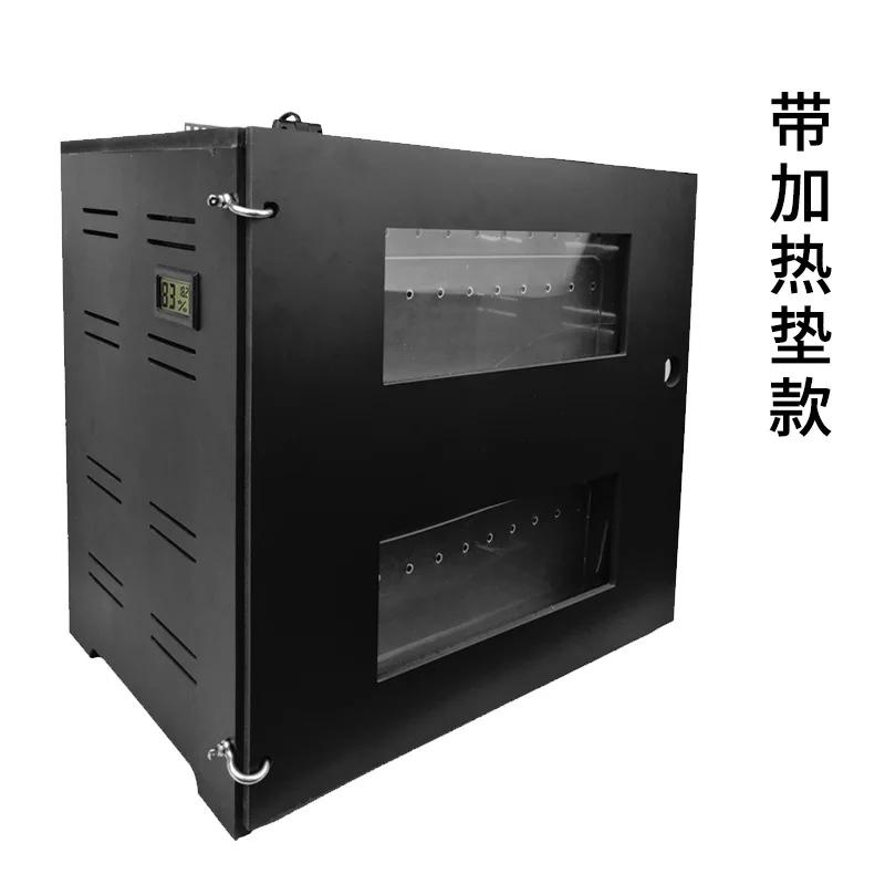 Pet Reptiles Acrylic Feeding Box Terrarium 4 Layers Breeding Tank Insect Lizards House Drawer with Hygrometer Heating Pad Cage