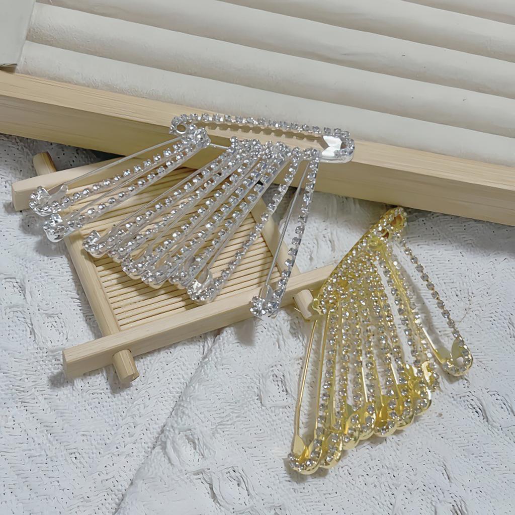 10Pcs Chic Rhinestone Brooch Pins Adornment Sparkling Rhinestones Pins Decorative Clips For Women's Clothing