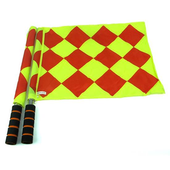 1 Pair Trial Flag Comfortable Handle Fine Workmanship Compact 2 Piece Referee Linesman