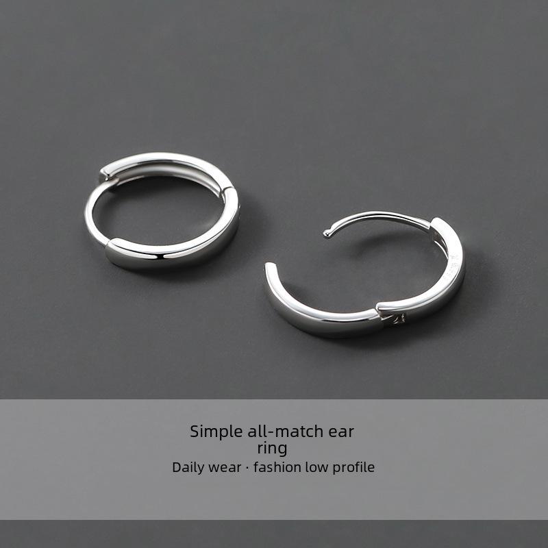 Trendy 925 Herren Schlichte Creolen Clip-On Ohrringe & Ohrstecker