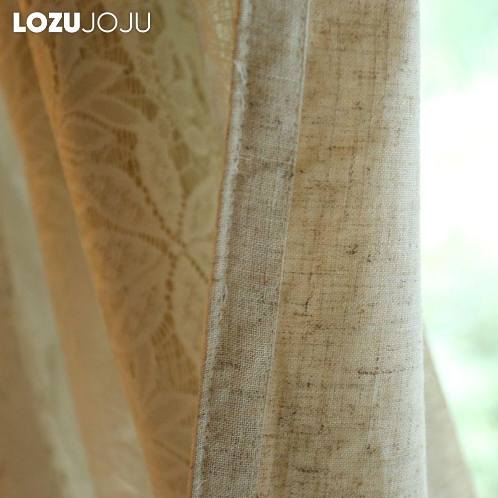 1 buc LOZUJOJU Bumbac In Dublu Strat Semi Opac Perdea Scurtă Margine cu Ciucuri Perdea de Compartimentare pentru Bucătărie Living Dormitor Dulap Decor Acasă