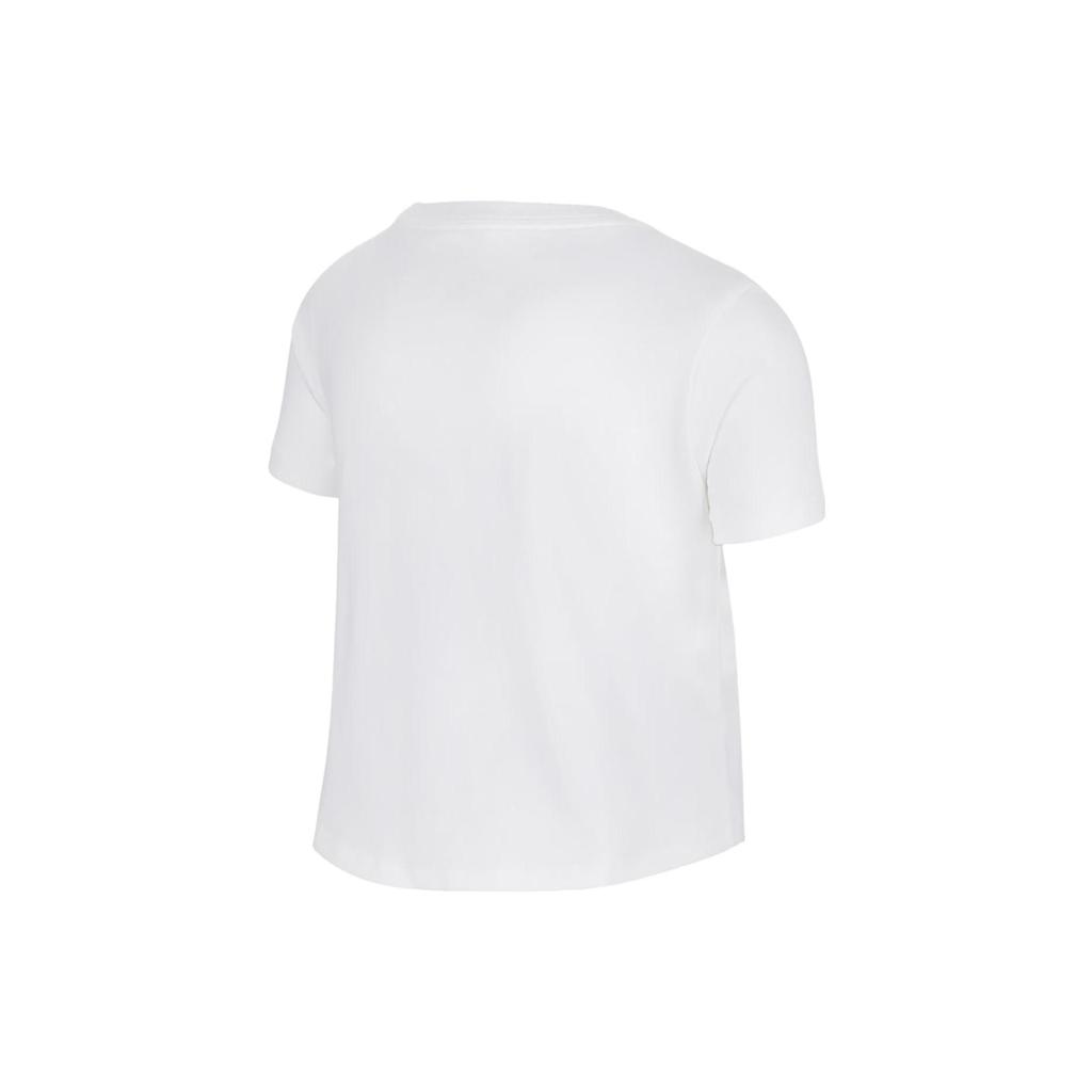 Nike Floral Letter Print Crop Short Sleeve T-Shirt Kids Tops White FD5364-100