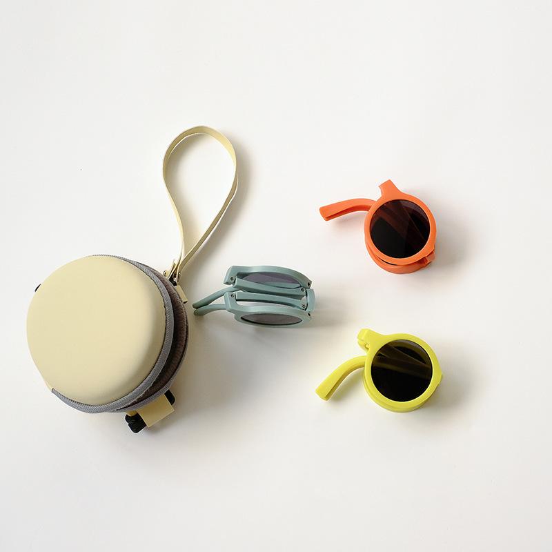 Kinder-Sonnenbrille Faltbar Mädchen Baby Rund Silikonbrille UV-Schutz Jungen-Sonnenbrille