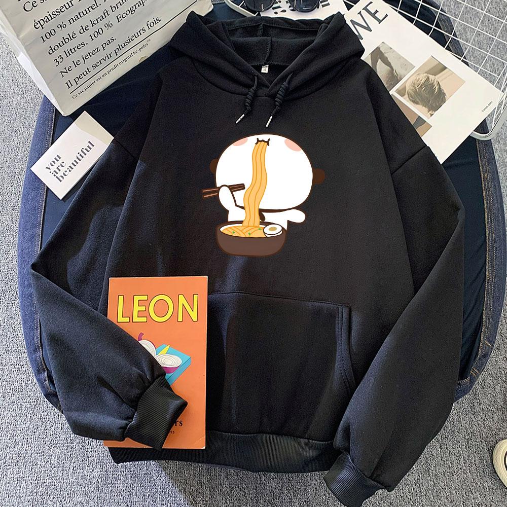 

Cartoon Panda Bear Bubu Dudu Printing Hoodies Eating Ramen Graphic Sweatshirts Long Sleeve Women Winter Fleece Pullovers Kawaii 3XL
